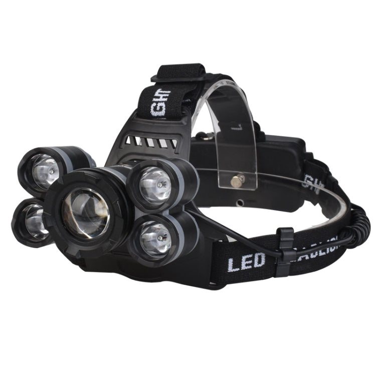5 LEDs USB Rechargeable Outdoor Long-range Camping Night Fishing Headlight
