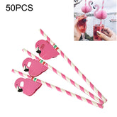 50 PCS 3D Flamingo Jungle Paper Straws Party Decorations Cocktail Straw (Pink), Cocktail Straw (Flamingo Pink), Cocktail Straw