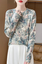 Round Neck Pullover Light Luxury Skin-friendly All-match Bottoming Shirt