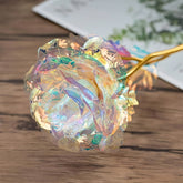 10pcs, Artificial Galaxy Roses, 24k Gold Plated Foil Colorful Rainbow Flowers, Forever Roses With Gradient Color, Ideal For Mother's Day, Valentine's Day, Thanksgiving, Girl's Birthday Party Decor, Plastic Material