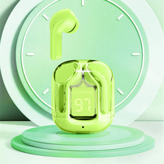 Premium Mini Transparent Wireless Earbuds - Bluetooth 5.3 ENC Noise Cancelling Headphones with Digital Display