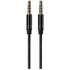 Maplin 3.5mm Aux Stereo 4 Pole Jack Plug to 3.5mm 4 Pole Jack Plug Cable - Black, 3m