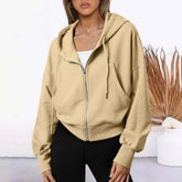 Zipper Long Sleeve Casual Sports Fashion Short Sweater