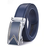 Genuine Leather Men's M Letter Comfort Click Belt Business New