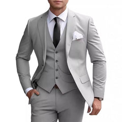 Men's Premium Slim Fit 3-Piece Business Suit - Formal Wedding Banquet Tuxedo Set