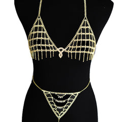 Rhinestone Claw Chain Shaped Body Chain Set