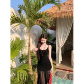 Pure Desire Mesh Splicing Sling Dress Women