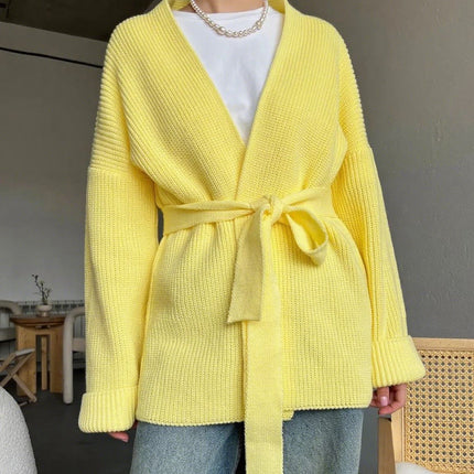 Cashmere Belt Knitted Cardigan Jacket