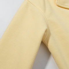 Lapel Long Sleeve Double Breasted Short Woolen Coat