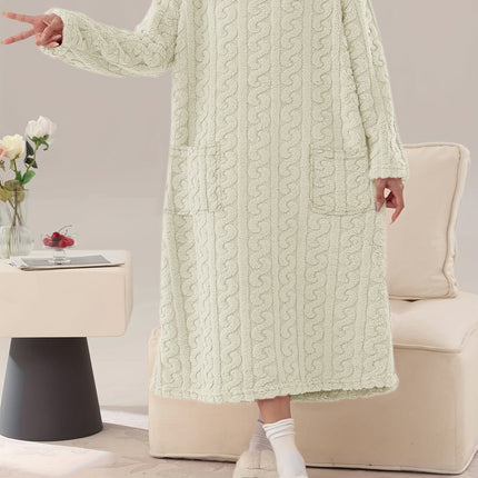Coral Fleece Overknee Thickened Plus Size Homewear Pajamas