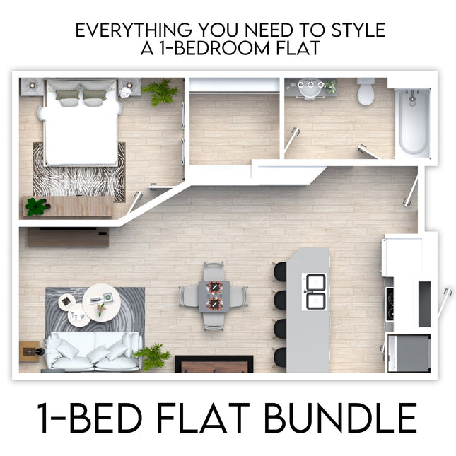 1-Bedroom Flat Wall Art Bundle – Ready-to-Hang Art for a Stylish Home