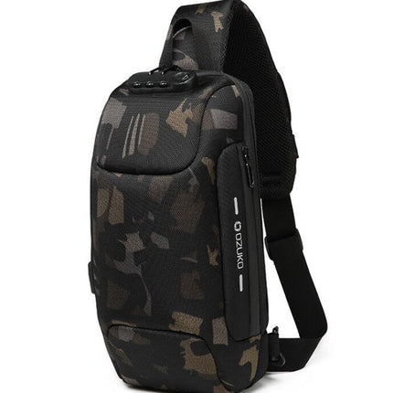 Multifunctional Shoulder Bag Anti-Theft Waterproof Chest Bag USB