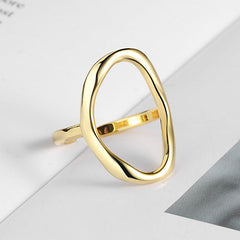 Irregular simple brass silver plated ring