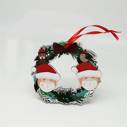 Christmas tree wooden snowman hanging piece