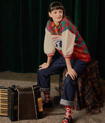 Women's Color Matching Padded Warm Sweater