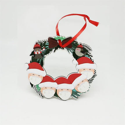 Christmas tree wooden snowman hanging piece