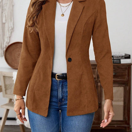 Lapel Long Sleeve Single-breasted Leisure Suit Coat