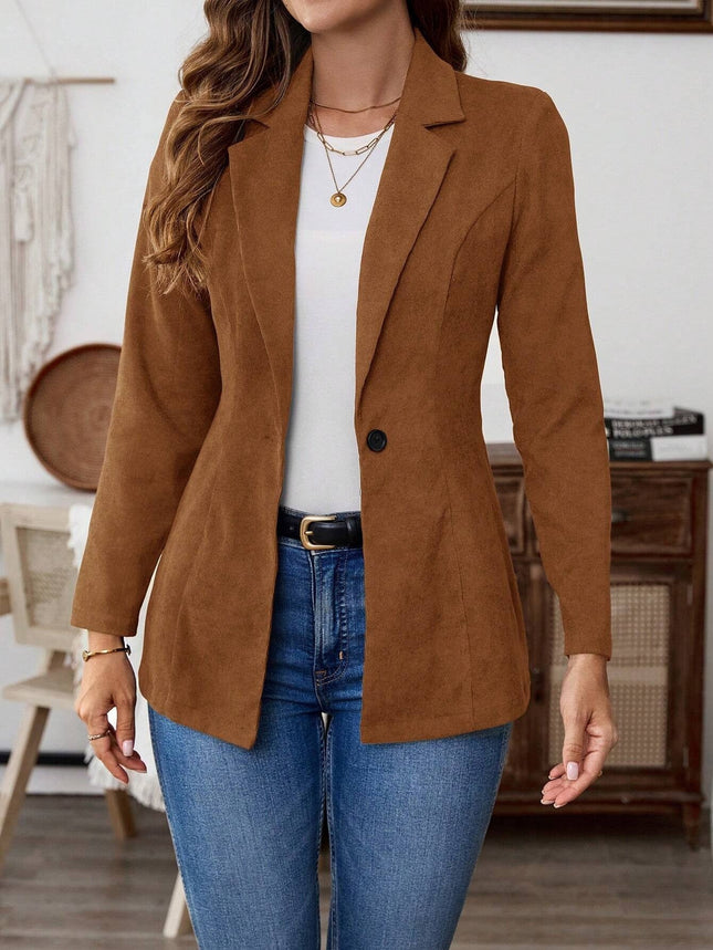 Lapel Long Sleeve Single-breasted Leisure Suit Coat