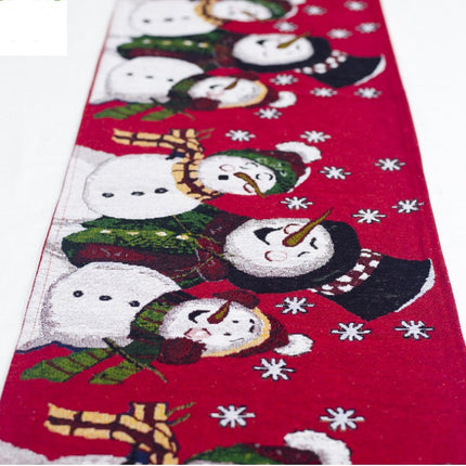 Christmas Elk Snowman Table Runner Merry Christmas Decorations