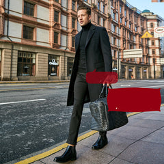 Autumn And Winter Woolen Coat Men's Wool Mid-Length Trench Coat Over The Knee