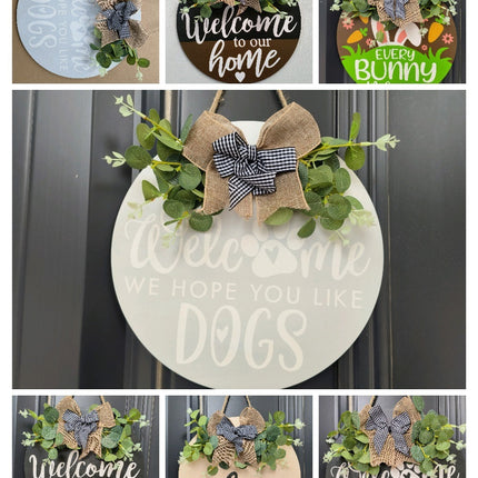 Christmas Wooden Board Garland Doorplate Decorations