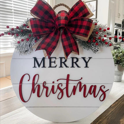 Christmas Wooden Board Garland Doorplate Decorations