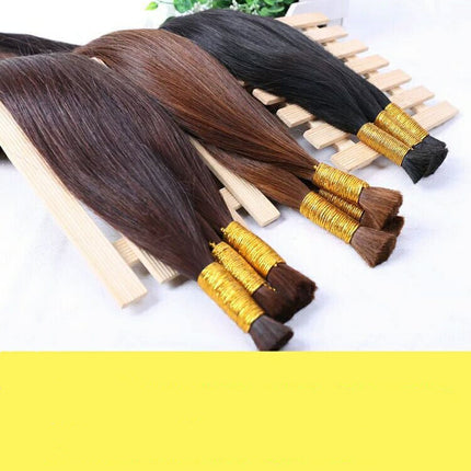 Braided crystal wire buckle long straight hair wig female