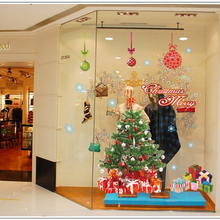 Christmas decorations store window stickers