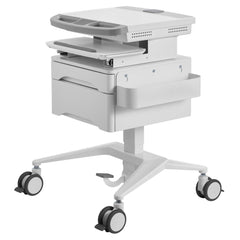 ProperAV Mobile Workstation Trolley Cart with Drawers
