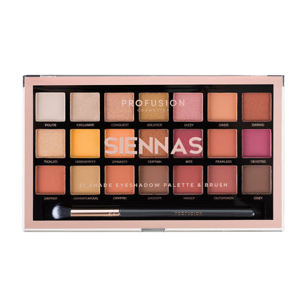 SIENNAS | 21 SHADE EYESHADOW PALETTE & BRUSH