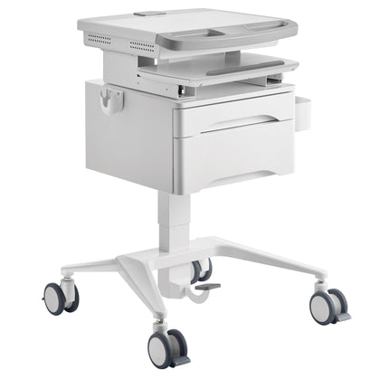 ProperAV Mobile Workstation Trolley Cart with Drawers