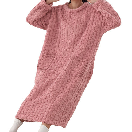 Coral Fleece Overknee Thickened Plus Size Homewear Pajamas