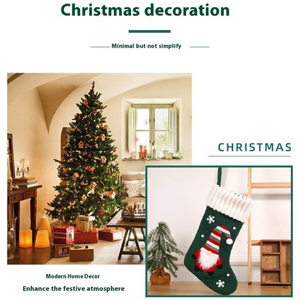 Christmas Decoration Embroidered Old Man Christmas Candy Socks Gift Bag Pendant