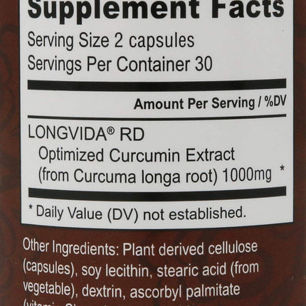 2-Pack Curcumin Longvida by Nutrivene – 500 mg, 60 Capsules