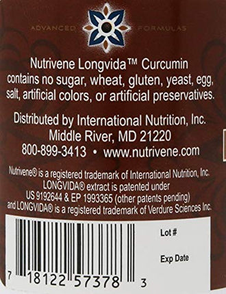 2-Pack Curcumin Longvida by Nutrivene – 500 mg, 60 Capsules