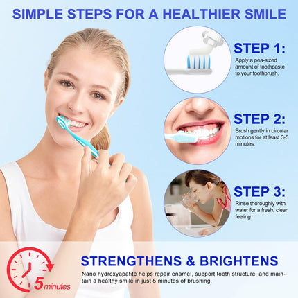 2 Pack Hydroxyapatite Toothpastes 4.23 oz – Enamel Protection, Fluoride-Free, Gentle Mint for Sensitive Teeth