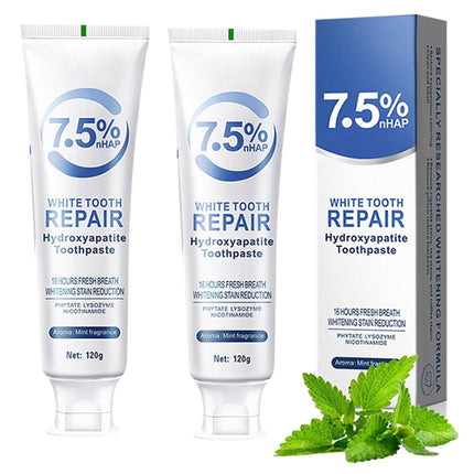 2 Pack Hydroxyapatite Toothpastes – 7.5% Enamel Protection & Strengthening, Gentle Mint