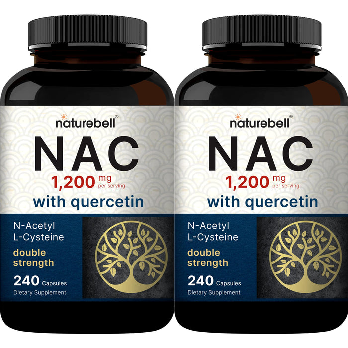 2 Pack NAC with Quercetin – 1200mg/Serving, 480 Capsules | Non-GMO