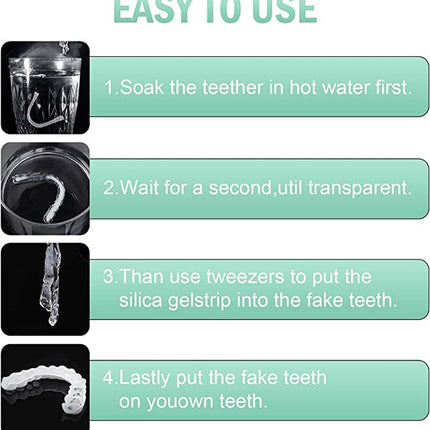 2 Pairs Universal Temporary Smile Solution - Adjustable Top/Bottom for All-Day Comfort