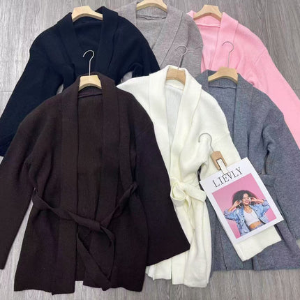 Cashmere Belt Knitted Cardigan Jacket