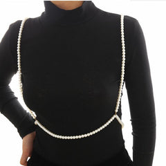 Temperament Imitation Pearl Handmade Strap Body Chain Women