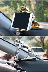 Premium Leopard Car Phone Holder - 360° Adjustable Dashboard Mount for iPhone & Android GPS Stand