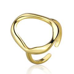 Irregular simple brass silver plated ring