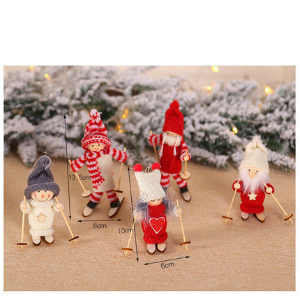 Creative Christmas Decoration Wooden Ski Doll