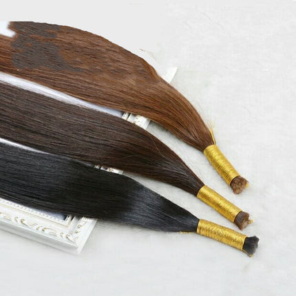 Braided crystal wire buckle long straight hair wig female