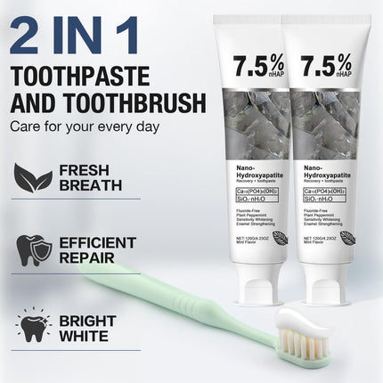 2Pcs Nano Hydroxyapatite Toothpaste – Enamel Protection, Strengthening & Gentle Mint