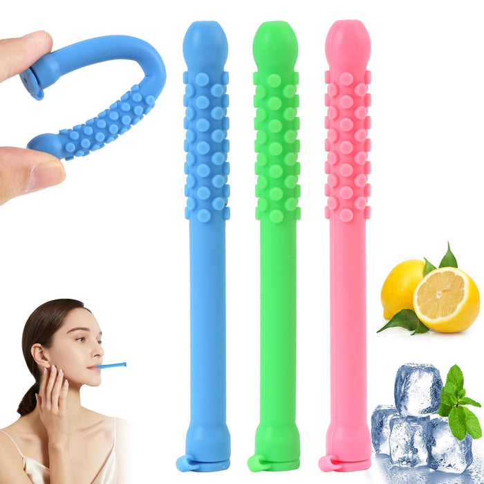 3-Pack Chewable Breath Refresher Sticks - Fresh Breath, Focus & On-The-Go