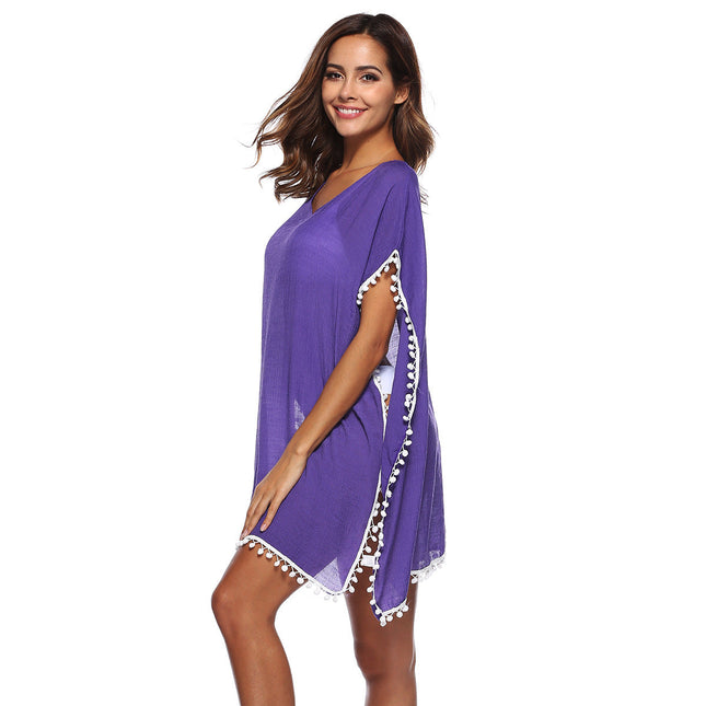 European And American Bikini Cutout Blouse Knitted Sun Protection Clothing