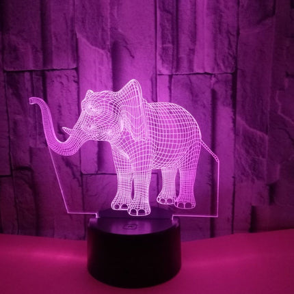 New elephant 3D light Colorful touch 3D LED visual light Gift decoration 3D small table lamp