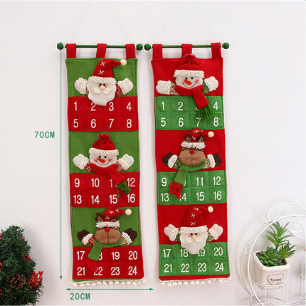 Christmas calendar storage hanging bag